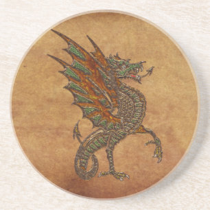 Ye Old Medieval Dragon Design Coaster