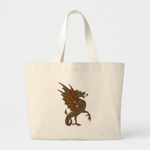 Ye Old Medieval Dragon Design Large Tote Bag