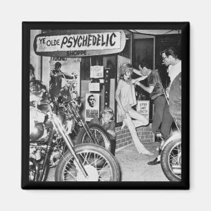Ye Old Psychedelic Shoppe, Retro, Bikers, Vintage, Magnet