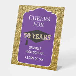 Yea! 50 Years! CUSTOM Class Reunion Pedestal Sign