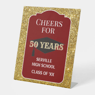 Yea! 50 Years! CUSTOM Class Reunion Pedestal Sign