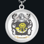 Yeager Family Crest (Coat of Arms) Silver Plated Necklace<br><div class="desc">Use the search tool at my store to find other Yeager merchandise. Yeager Family Crest (Coat of Arms) products avaiable on tshirts, sweatshirts, kids shirts, infant onsies, stickers, magnets, and much more Yeager clothing fully customizable to your specifcations. Great for family reunions or gifts for the relatives. If you like...</div>