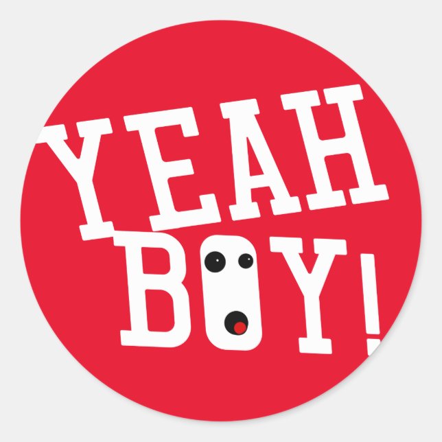 Yeah Boy Emoji Face Bashin Bros Gamer Classic Round Sticker (Front)