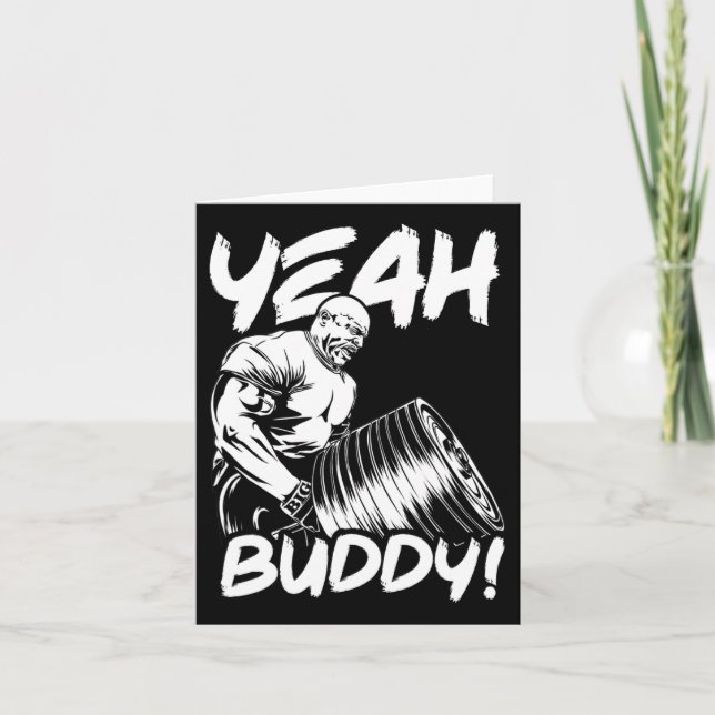 Yeah Buddy - Ronnie Coleman T-bar Row - Gym Motiva Card (Front)