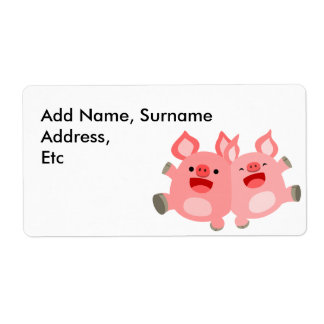 YEAH!! Cute Cartoon Pigs Shipping Label