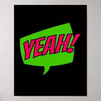 Yeah! Energetic Pop Art Comic Cheer Poster