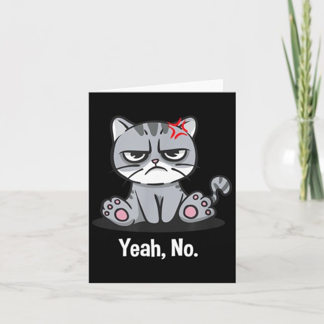 Yeah Funny Sarcastic Humour Sarcasm Introvert Card (Front)