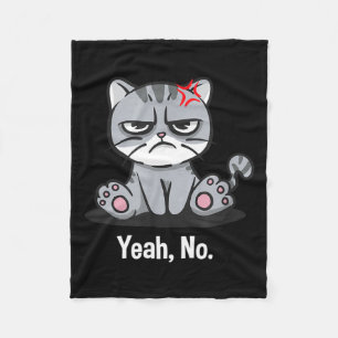 Yeah Funny Sarcastic Humour Sarcasm Introvert Fleece Blanket