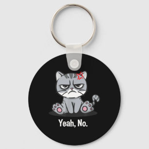 Yeah Funny Sarcastic Humour Sarcasm Introvert Keychain