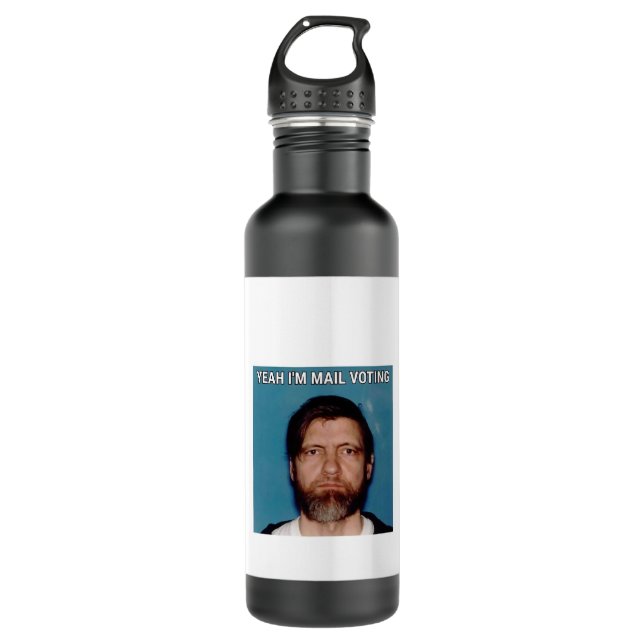 Yeah I&x27;m Mail Voting - UNABOMBER Ted Kaczynski 710 Ml Water Bottle (Front)
