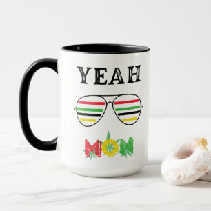 Yeah Mon Reggae Colored Sunglasses Coffee Mug