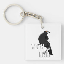 Yeah Nah funny Australian slang magpie key ring