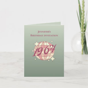 Year 1964 60th birthday retro teal Invitation