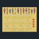 Year 2025 Nutcrackers' Calendar Magnetic Card<br><div class="desc">This 2025 magnetic calendar is printed with a hand illustration of a small army of nutty nutcracker toy soldiers in hussar uniforms.</div>