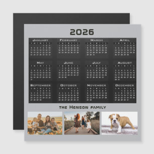 Year 2026 Calendar 3 Family Photo Collage