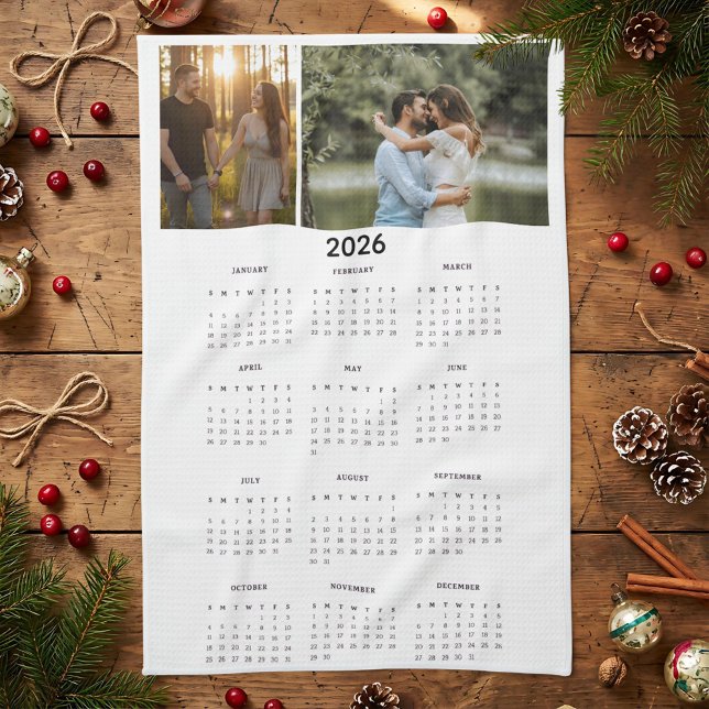 Year 2026 Custom Photo Calendar Kitchen Towel (Creator Uploaded)