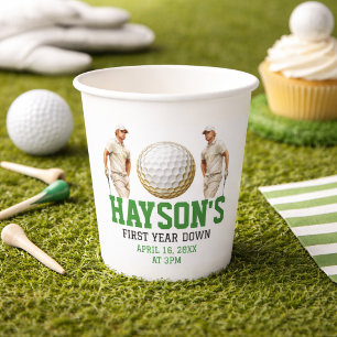 Year Down, Golf On! 1st Birthday Party Paper Cups