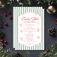 Year End Corporate Christmas Party Green Stripes