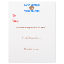 Year-end personalized teacher thank you - baseball