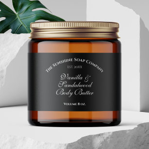 Year Established Black Body Butter Jar Label