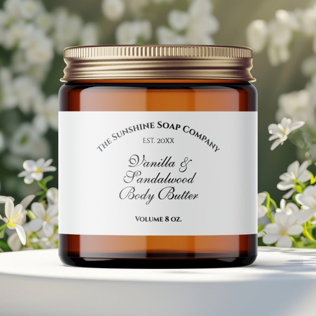 Year Established Vintage White Cosmetics Jar Label (Creator Uploaded)