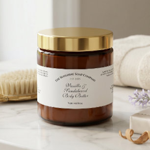 Year Established White Body Butter Jar Label