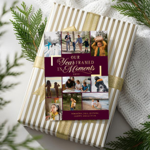 Year Framed in Moments Family Photos Christmas Foil Holiday Card