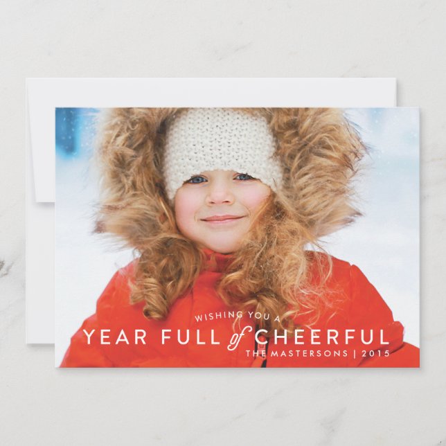 Year Full of Cheerful One-Photo Holiday Card (Front)