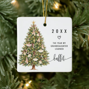 Year Granddaughter Learned Ballet Photo Keepsake Ceramic Ornament