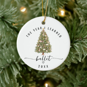 Year I Learned Ballet Photo Keepsake Double Sided Ceramic Ornament