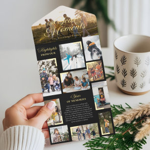 Year in Moments Family Photo Collage Christmas All In One Invitation