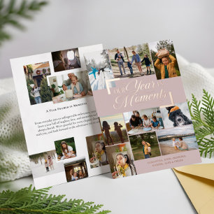 Year in Moments Family Photo Collage Christmas Foil Holiday Card