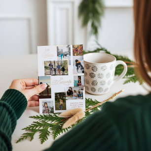 Year in Moments Family Photo Collage Christmas Foil Holiday Card