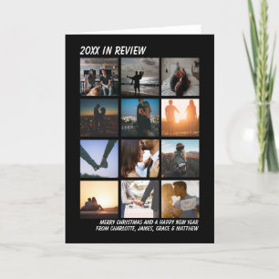 Year In Review 12 Photo Christmas New Year Holiday Card