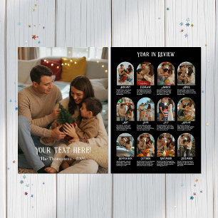 Year in Review 12 Photo Family Holiday Card