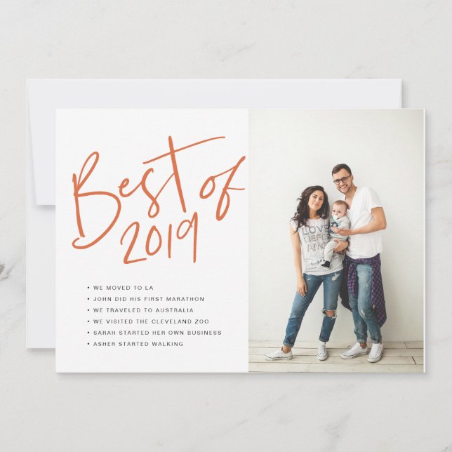 Year in Review Best in Year Red Holiday Card (Front)