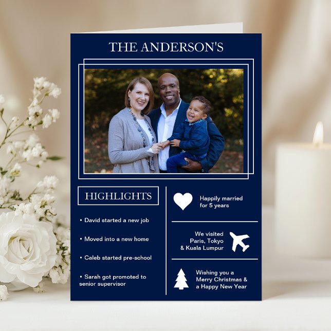 Year in Review | Blue Christmas Infographic Holiday Card (Creator Uploaded)