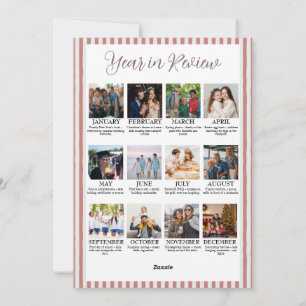 Year in Review Christmas with Arch Photo & Red Bow Holiday Card