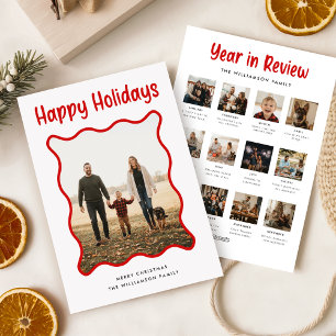 Year in Review Family Pet Photo Collage Christmas Holiday Card
