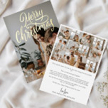 Year in Review Family Photo Collage Christmas Gold Foil Holiday Card<br><div class="desc">Cherish the Moments: Personalized Christmas Card with Real Gold Foil and Year in Review Embrace the spirit of the season and celebrate your cherished memories with our Personalized Christmas Card, a stunning embodiment of modern elegance. The front features your treasured family photo, adorned with the bold and shimmering "Merry Christmas"...</div>