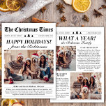 Year in Review Unique Newspaper Christmas Photo Holiday Card<br><div class="desc">Year in Review Newspaper Christmas Cards - Photo Family Newsletter Holiday Cards. Celebrate your family’s highlights with this unique “What A Year” Christmas 3 photo card. Designed in a modern unique newspaper style, it’s a fun and creative way to share your favourite memories and milestones. Customize sections with your photos...</div>