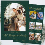 Year In Review What A Year Photo Christmas Collage Holiday Card<br><div class="desc">Celebrate the highlights of your year with our Emerald Green and Gold Year In Review What A Year Photo Christmas Collage Holiday Card. This elegant holiday card features a rich emerald green backdrop, accented by luxurious gold details that frame your favourite family moments in a stunning photo collage. Perfect as...</div>