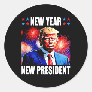 Year New President Trump 2024  Classic Round Sticker