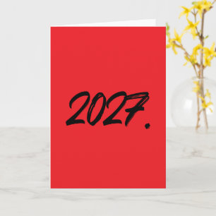 Year Of 2027 Paint Ink Brush Typography Card