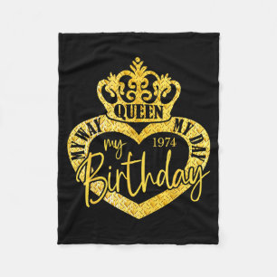 Year Of Birth 1974 Birthday Vintage 1974 Born 1974 Fleece Blanket