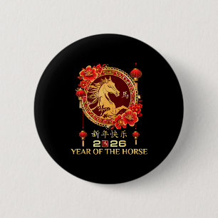 Year Of Horse 2026 Chinese Lunar New Year Men Wome 2 Inch Round Button
