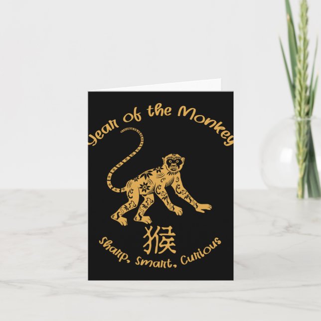 Year Of Monkey Traits Chinese Zodiac Chinese New Y Card (Front)