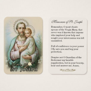 Year of St. Joseph Memorare Prayer Catholic