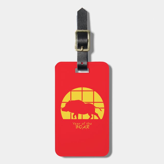 Year of the Boar Luggage Tag (Front Vertical)