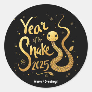 Year of the Chinese Snake 2025 Zodiac Classic Round Sticker